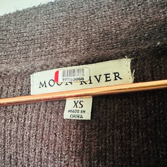 MOON RIVER Faux Brown Sweater Long Sleeves V-Neck Wrap Dress Size Extra Small - Picture 8 of 14